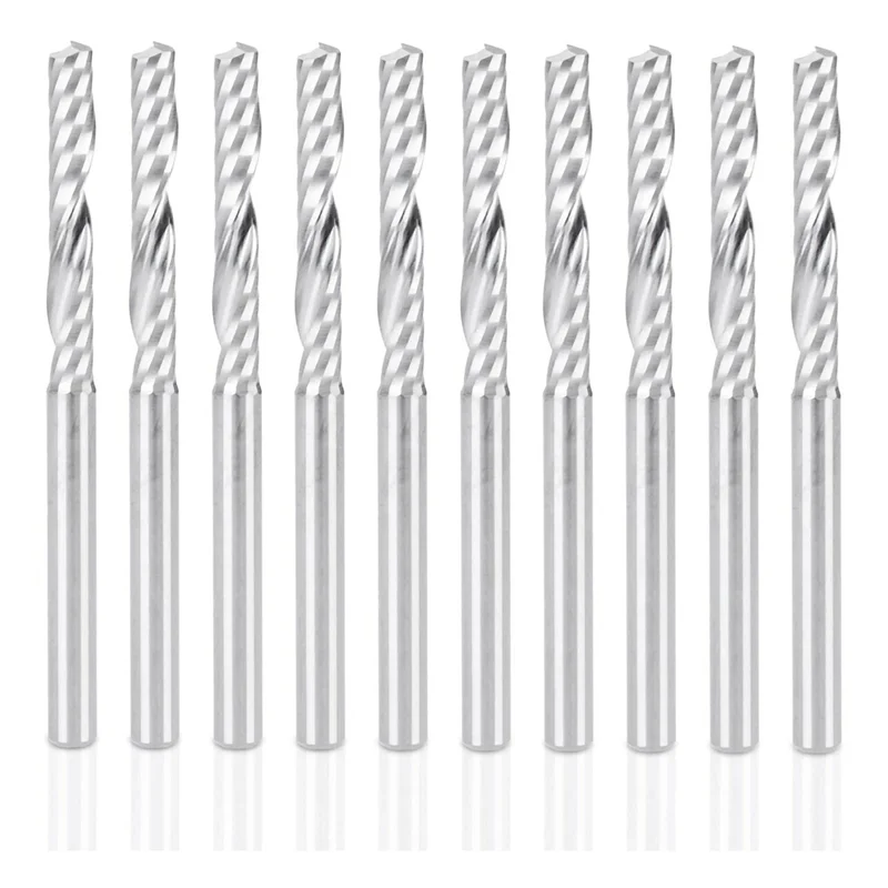 

【Любимые люди】30 упаковок фрез с ЧПУ, хвостовик 1/8 дюйма, спиральная фреза с верхней резьбой, набор концевых фрез с одной канавкой, фреза Tungste