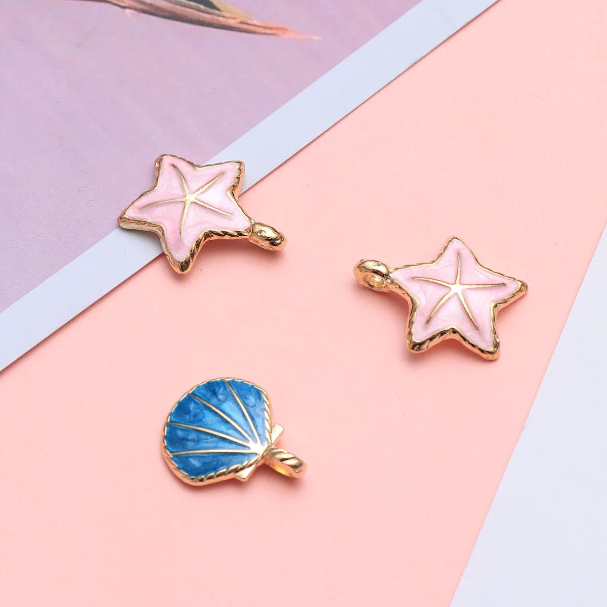 

20pcs Alloy Pendants For Diy Jewelry Making Scallop Sea Star Charms Necklace Bracelet Keychain Craft Accessories Pendant Set