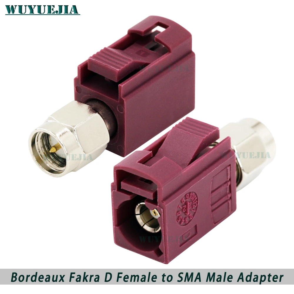 

Fakra to SMA Adapter Bordeaux red Fakra D Female Jack to SMA Male Plug Straight Adapter 50 Ohm High Quality RF Coaxial Connector
