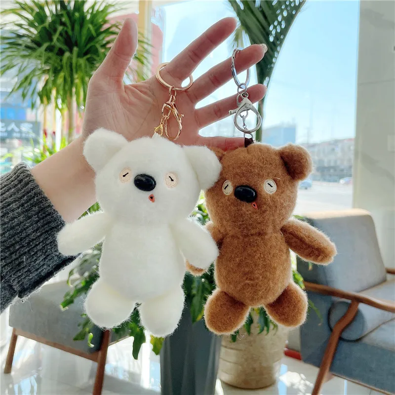 13cm Creative Kawaii Bear Plush Toys Soft Stuffed Cute Nerdy Animals Plush Keychain Pendant Kids Bag Charm Doll Children Gift