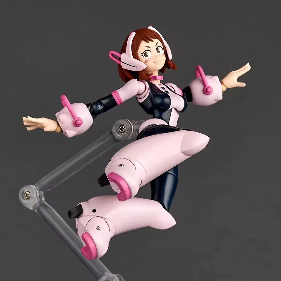 100%Original My Hero Academia 14cm Uraraka Ochako Movable Anime Action Figure Model PVC Doll Collection Toys Gift Glazovin