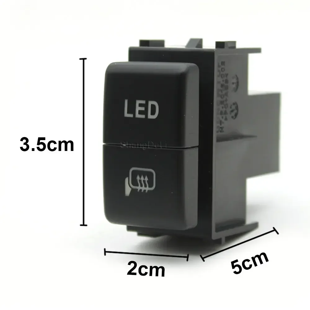 1Pc Dual Key Button Radar LED Front Fog Light Mirror Heat Switch For Nissan Patrol Y62 Titan Xterra X-TRAIL Qhashqai 2008-2015