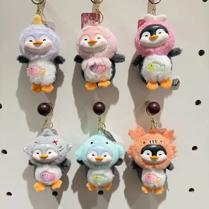 Creatieve schattige vinyl pinguïn pluche pop hanger sleutelhanger rugzak ophangingen decoratie geschenken