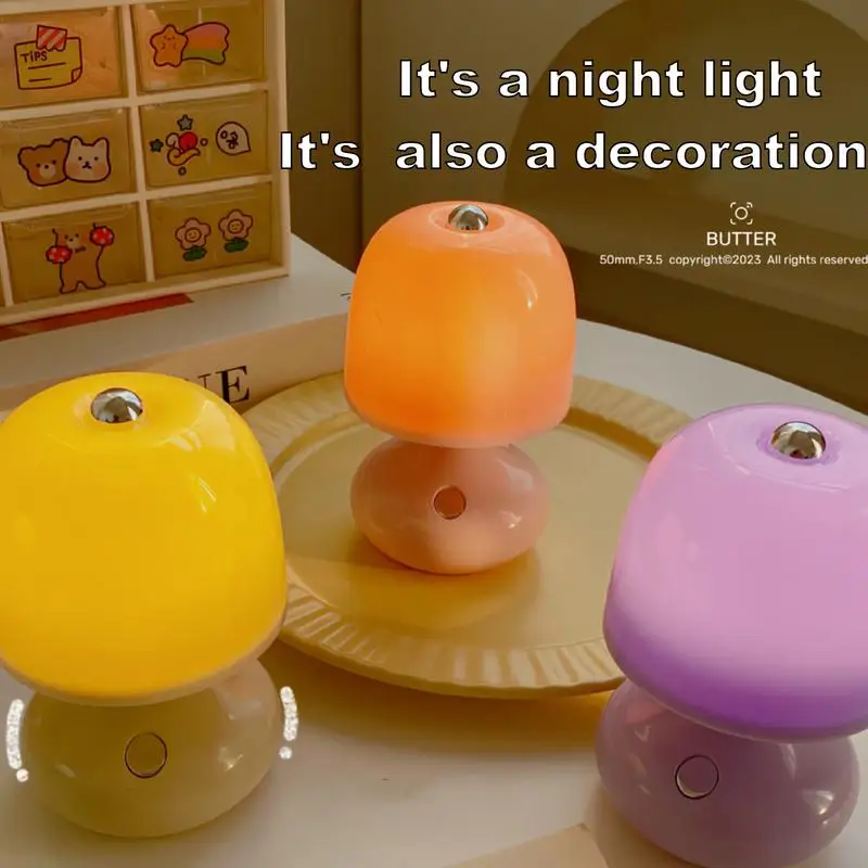 Portable Night Light Batteried Mini Night Light Kids Lamp Cute Solid Color Table Light For Living Room Night Use Children Room