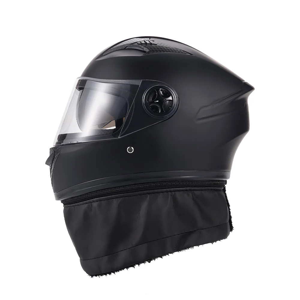 ABS Material Matte Black Double Mirror Motorcycle Electric Vehicle Universal Helmet, Warm Children Can Use A Full-Face Helmet