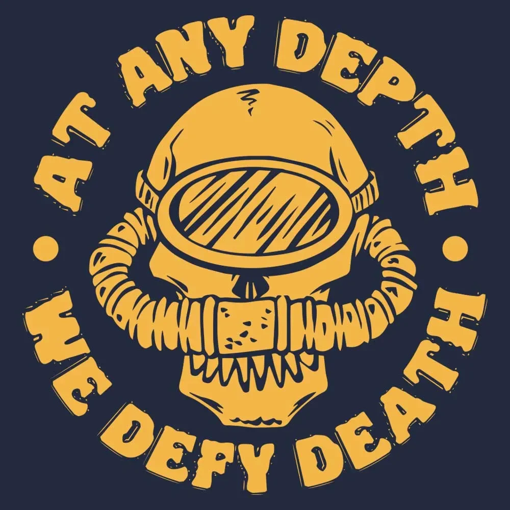 At Any Depth We Defy Death | US Naval Divers T-Shirt 100% Cotton O-Neck Summer Short Sleeve Casual Mens T-shirt Size S-3XL