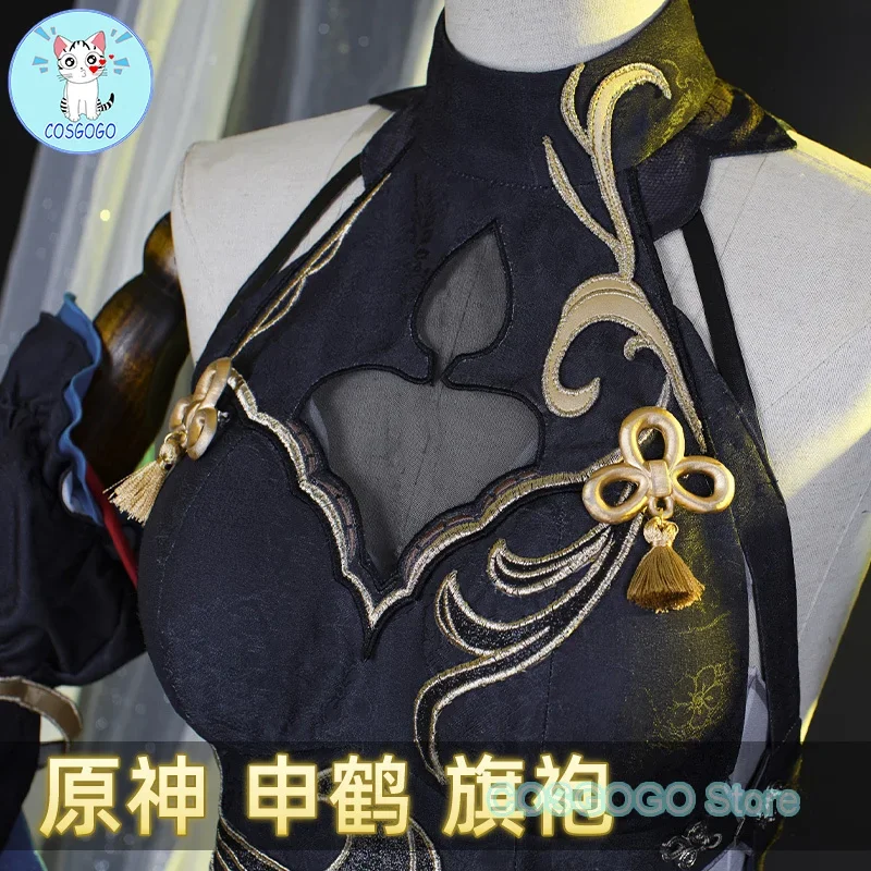 Costume de Cosplay Genshin Impact pour Femme, Shenhe Frostflower Dew, Robe Boucles d'Oreilles, Veyue Lantern Rite, Nouvelle Peau, ixd'Halloween