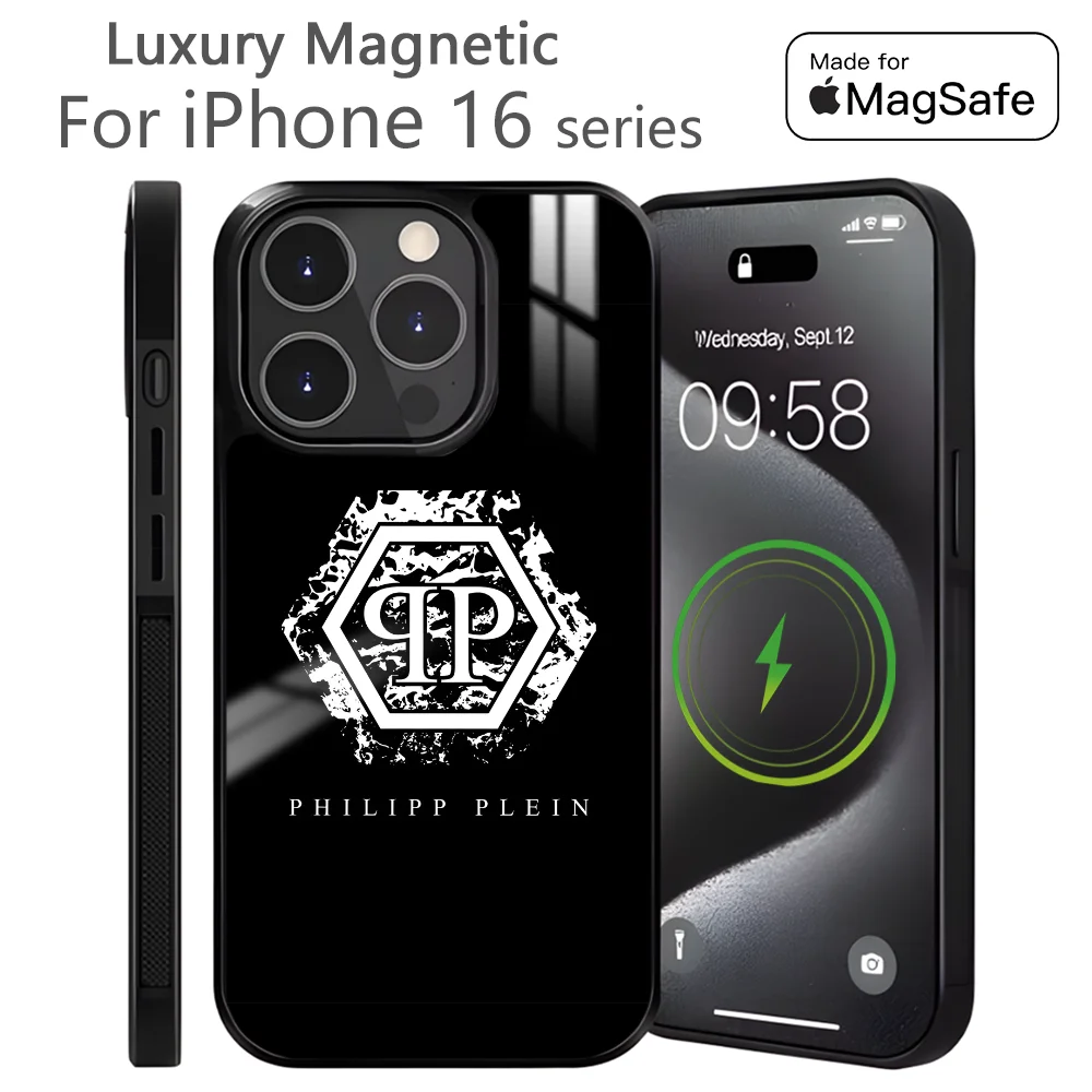 Horror Skull P-PLEINS Qp-P-PHILIPPS Phone Case For IPhone 16 15 14 13 Pro Max Plus Mini Magnetic Magsafe Wireless Charging Cover