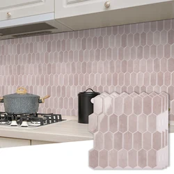 10PCS Premium 3D Trendy Self Adhesive Wall Sticker Tile Pattern Waterproof Wallpaper DIY Backsplsh For Home Apartment Renovation