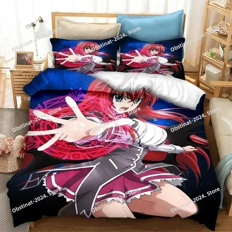 Anime High School DxD Bedding Set Printed single Comforter Quilt Bed Cover Duvet Cover Pillow Case 3 Pieces Sets Kids Adult Size
