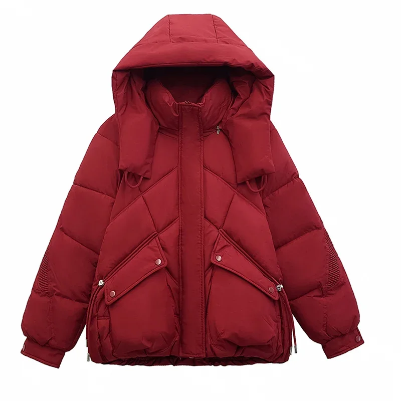 Fashion Winter Coat Female Outerwears Hooded 2024 Loose Thick Warm Woman Parka Oversize Jacket High Quality