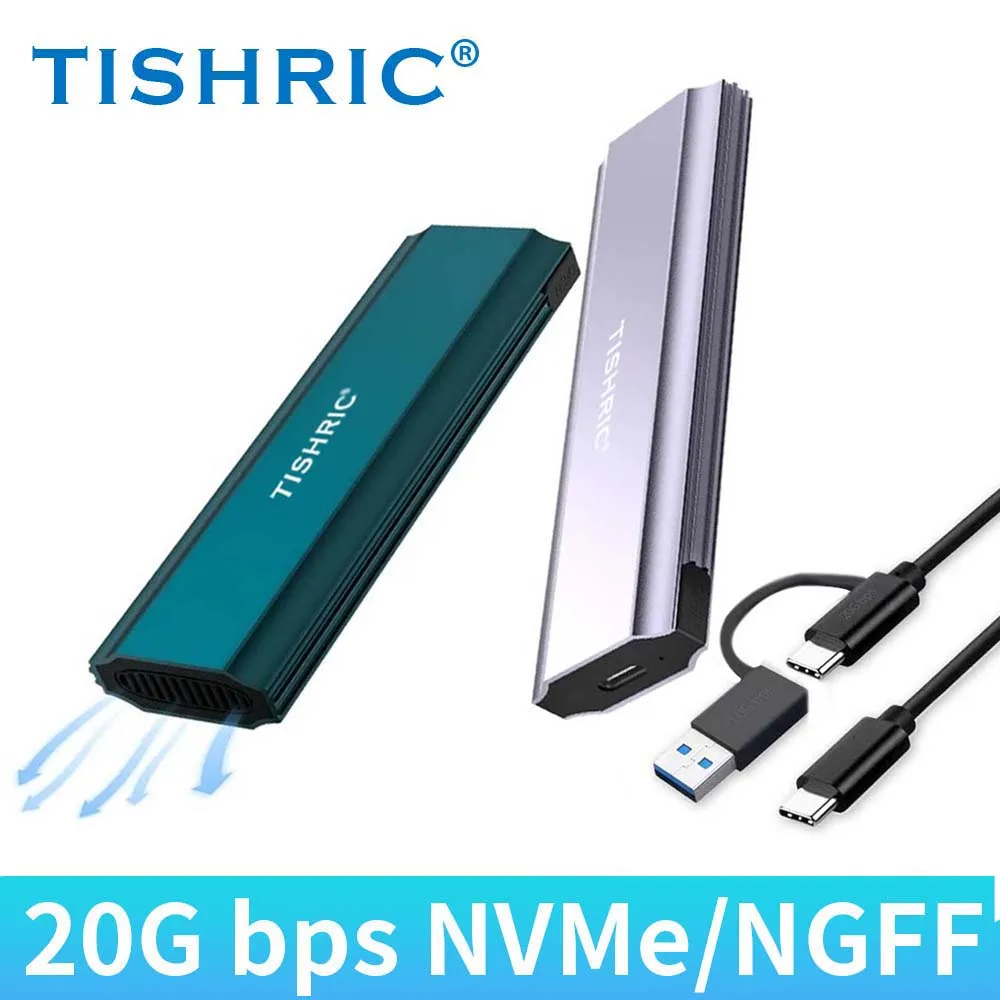 

TISHRIC M2 SSD-корпус Nvme к USB/TypeC 1,8-дюймовый корпус NVME/NGFF с двойным протоколом, внешний чехол с поддержкой SSD 20 Гбит/с для ПК, ноутбука