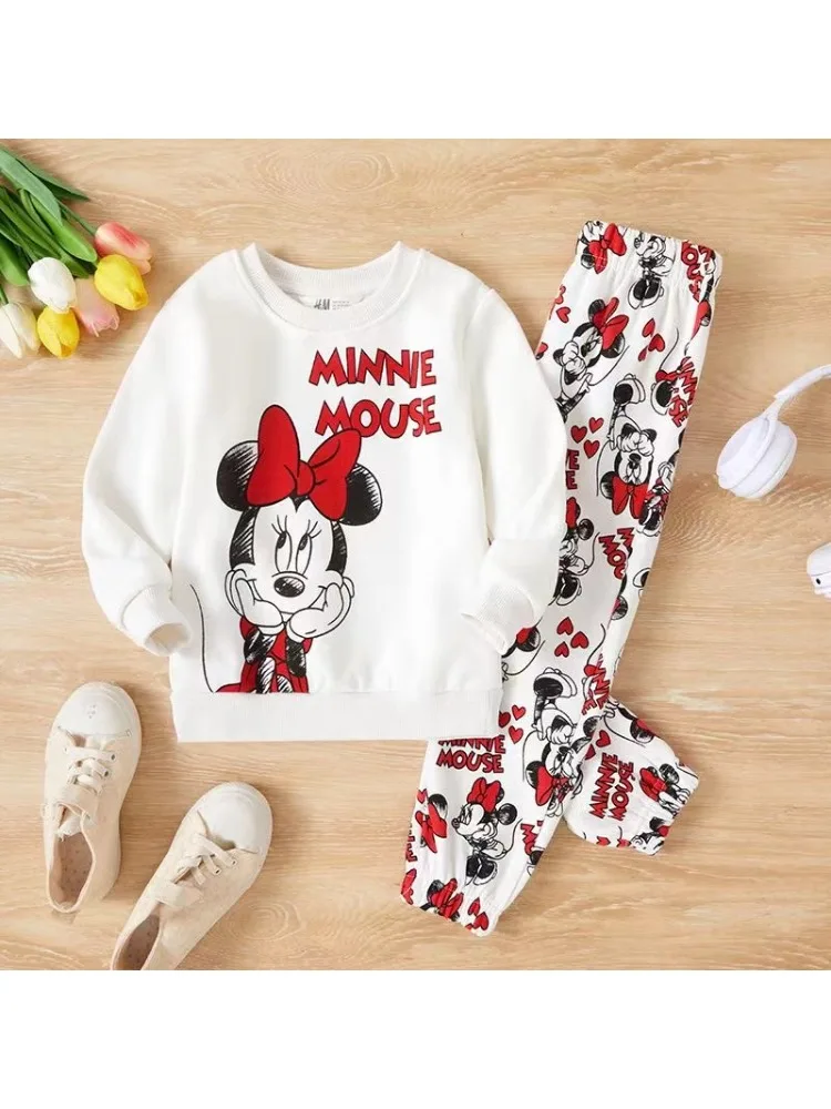 Autumn Baby Girls Clothes Set Kid Disney Mickey Sweatshirts Pullover Top And Pants 2 Pieces Suit Children Long Sleeve Outfits