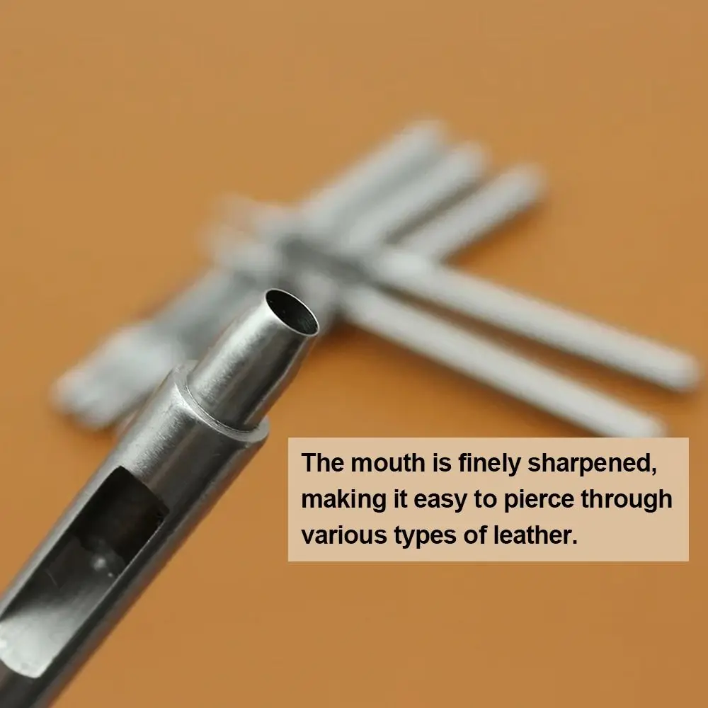 1Pcs Alloy Steel Round Hole Puncher DIY 0.5-10mm Leather Craft Tool Straight Head Leather Punch Sewing Bag Shoes Belt Watch Band