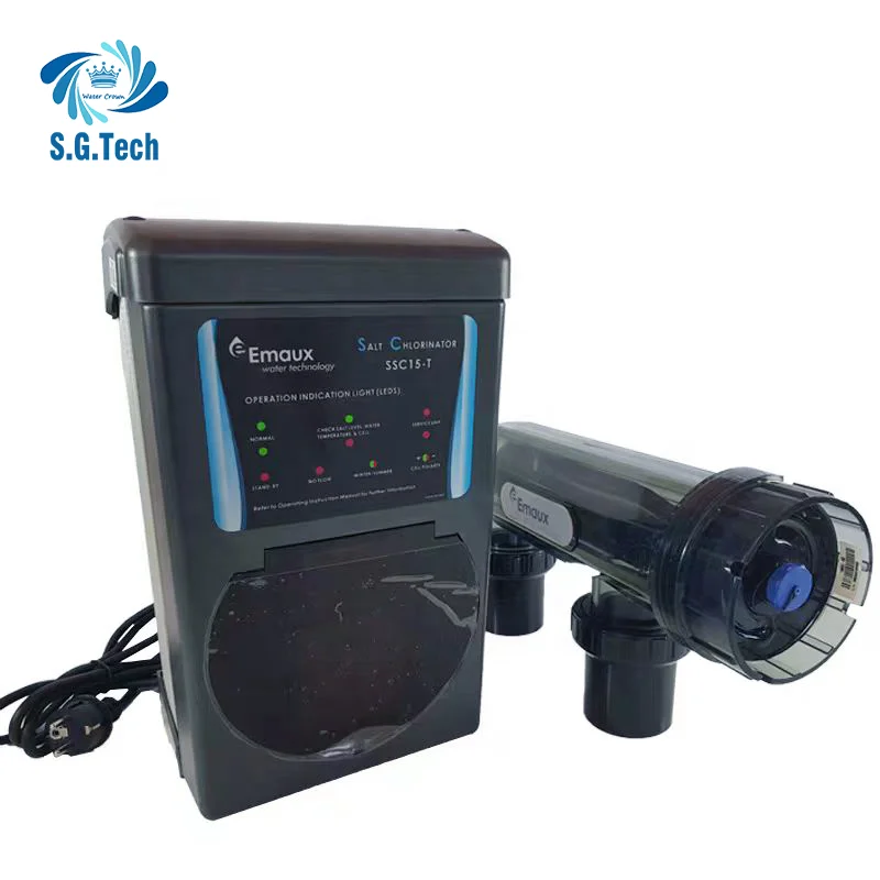 Water Crown Automatic Spa Cleaner Salt Chlorine Fiberglass Rectangular Pool Water Treatment Electric Power