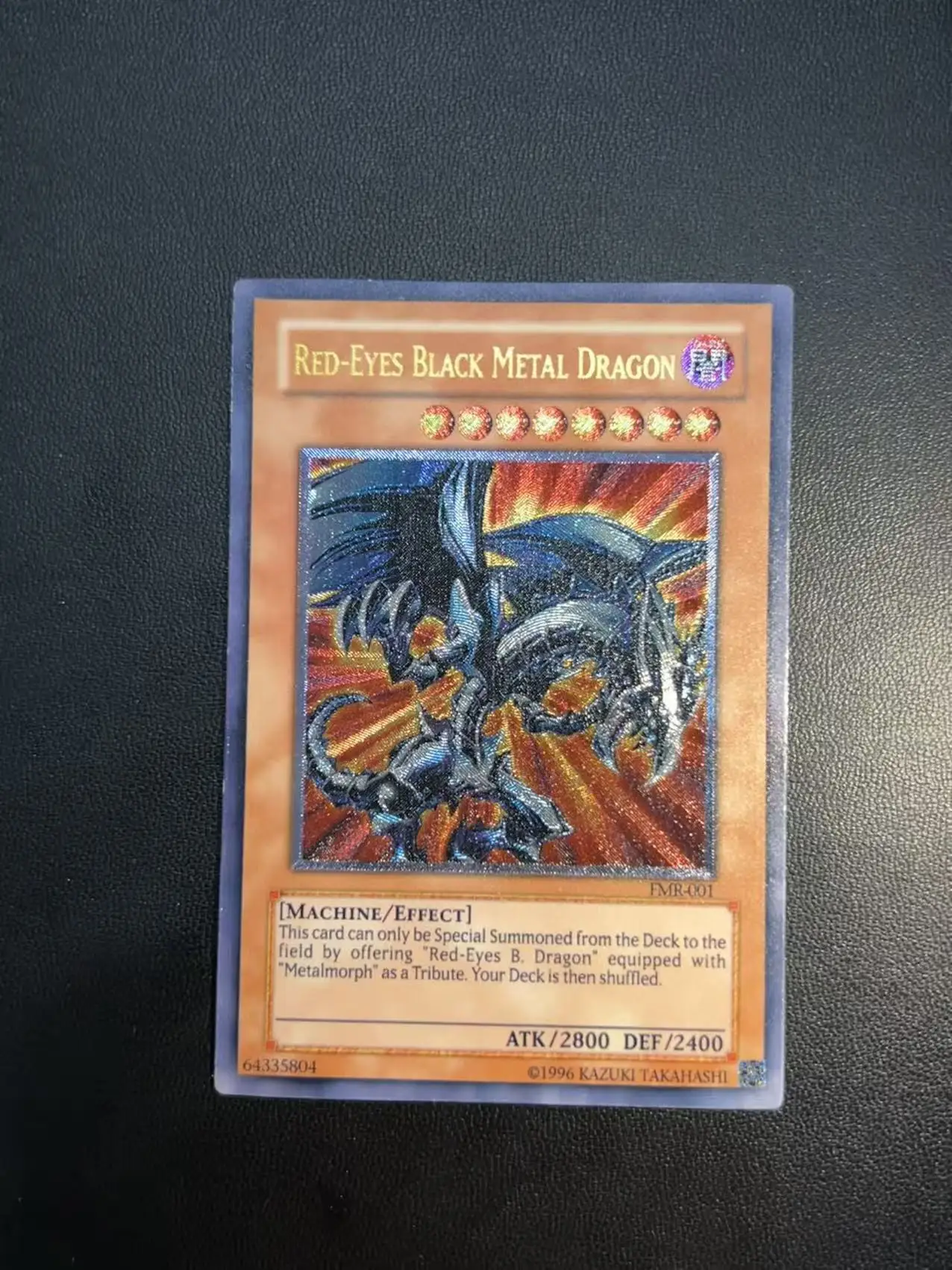 Yu-Gi-Oh! Forbidden Memories Red-Eyes Black Metal Dragon FMR-001 TCG Ultimate Rare/UTR DIY Customize Game Card (Not Original)