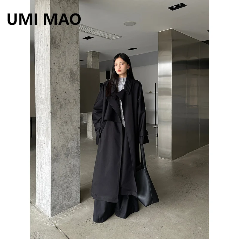 

UMI MAO Cotton Windbreaker Jacket For Women Medium And Long Autumn Winter Korean Style Short And High End Trench Coat