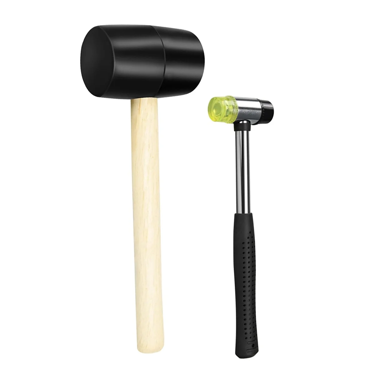 طقم مطرقة مكون من قطعتين، مطرقة مطاطية ناعمة على الوجهين للأرضيات والنجارة وإصلاح الأثاث