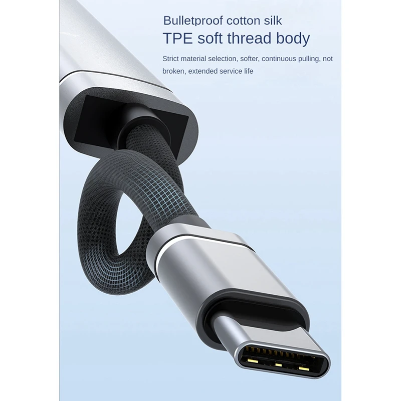 ●For Android Mobile Phone Computer Tablet Portable PD Charging Hub Type-C USB C Expansion Dock,Grey-ABFB