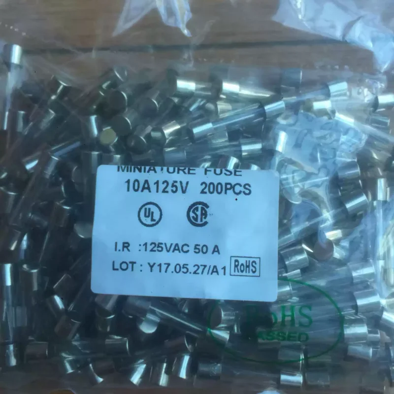 

30-100pcs Glass fuse tube 6x30 10A125V imported machine fuse 110V DC voltage