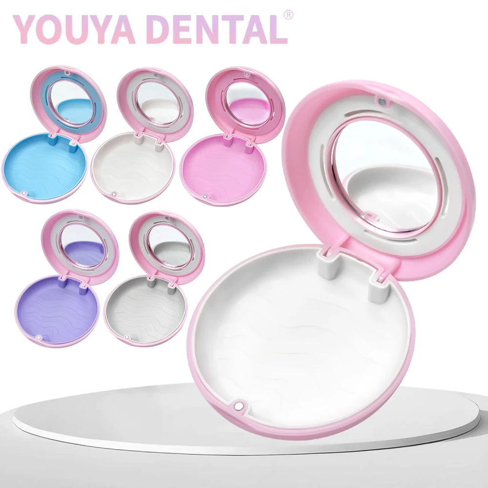 

1Pcs Dental Orthodontic Box Magnetic Tooth Retainer Storage Box with Mirror Mouth Guard Container Portable Breathable Braces Box