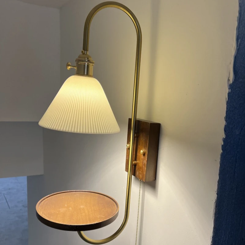 Nordic Middle Ancient Style Wall Lamps Living Room Bedroom Bedside Adjustable Decorative Lights Background Wall Creative Sconces
