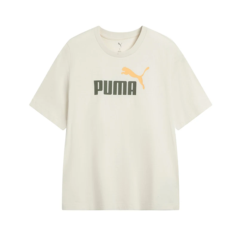 

Puma Бежевая спортивная повседневная футболка с круглым вырезом и короткими рукавами, мужская и женская одежда 68894887