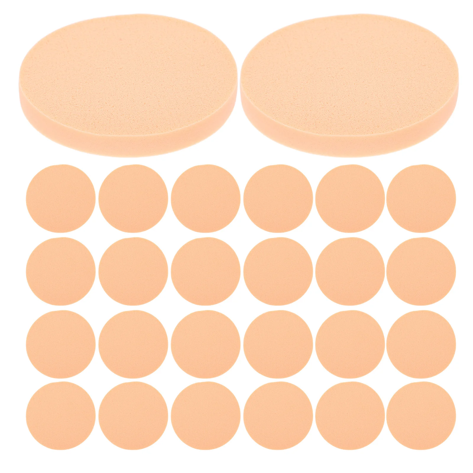 24Pcs Makeup Sponge Round Powder Puff Latex Cotton Soft Absorbent Facial Cleaning Pads Practical Makeup Removal Accessories