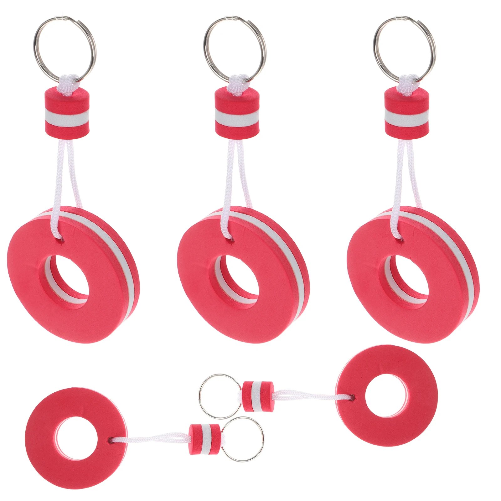 

5 Pcs Oval Colorful Plaque Key Card Man Surfing Floating Fob Eva Boating Keychain