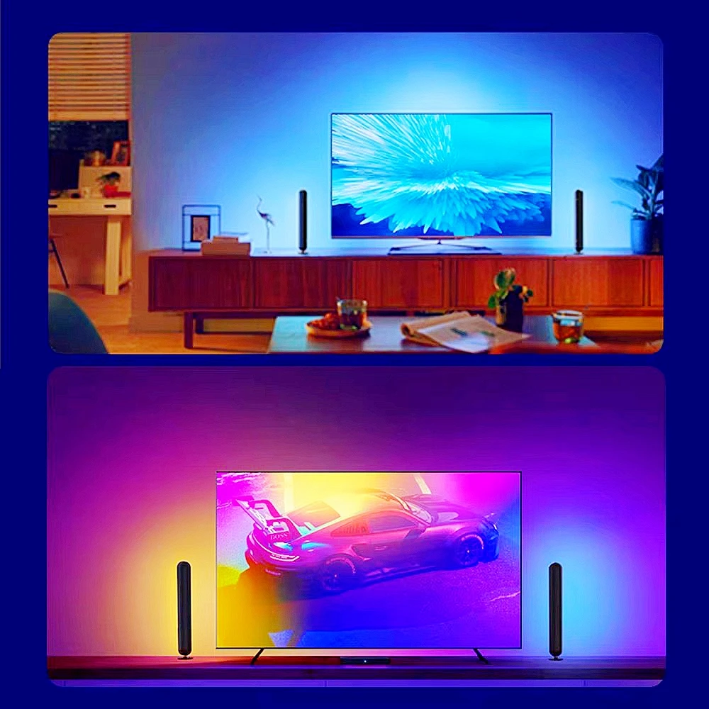 Smart TV Light Ambilight LED Backlit 4K HDMI Device Sync Box Wifi Alexa Google Voice App Control for 24-85 Inch Screen