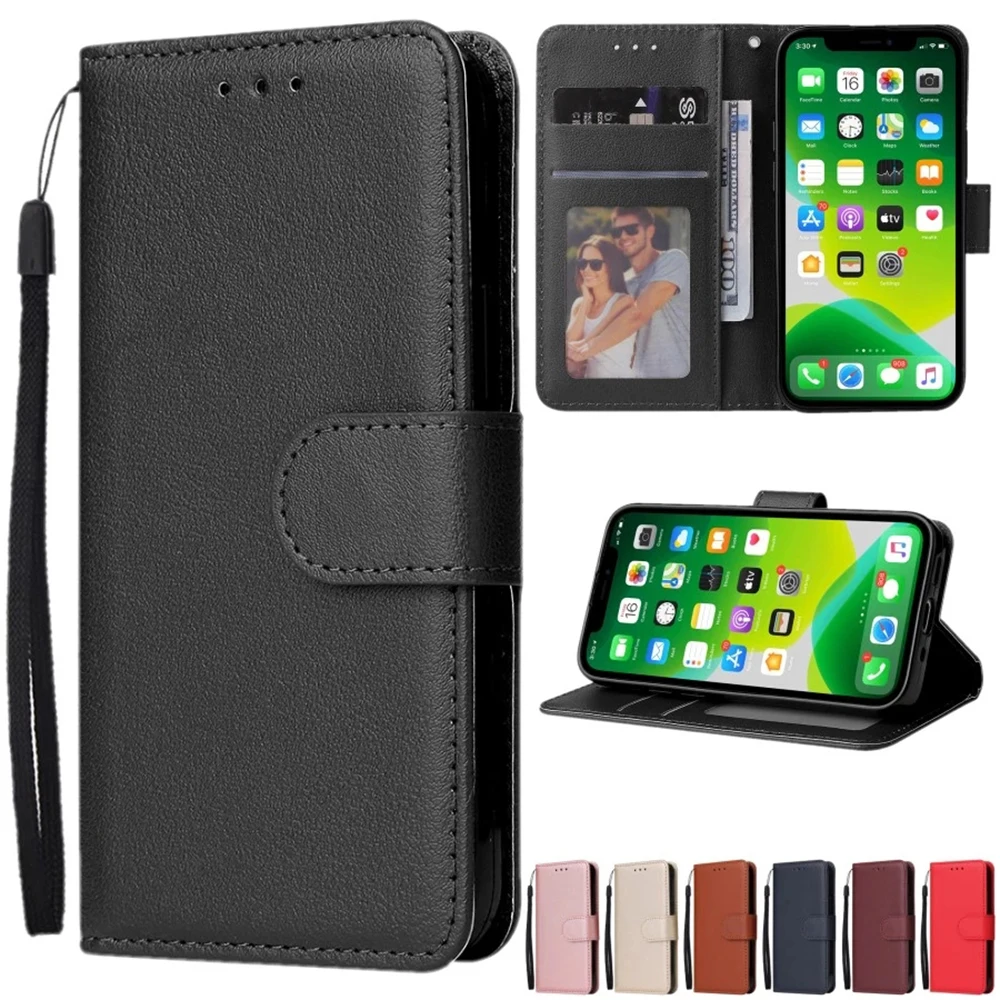 Leather Flip Protector Phone cover For iPhone 13 12 11 Pro Max Mini X XR XS Max 7 8 Plus SE 2020 Stand Flip Wallet Funda Case