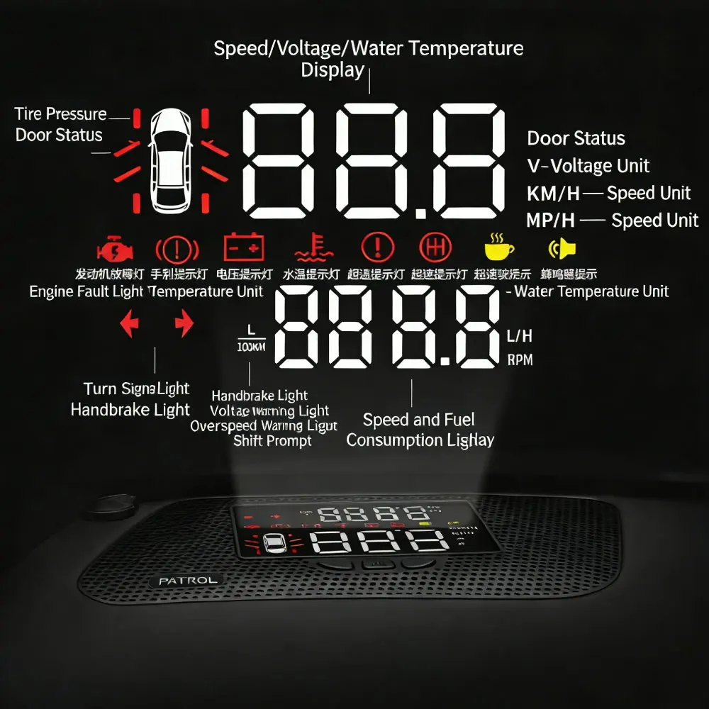 Car Head Up Display HUD For Toyota Land Cruiser Prado J150 2009-2023 Auto LED Screen Electronic Accessories Windshield Projector
