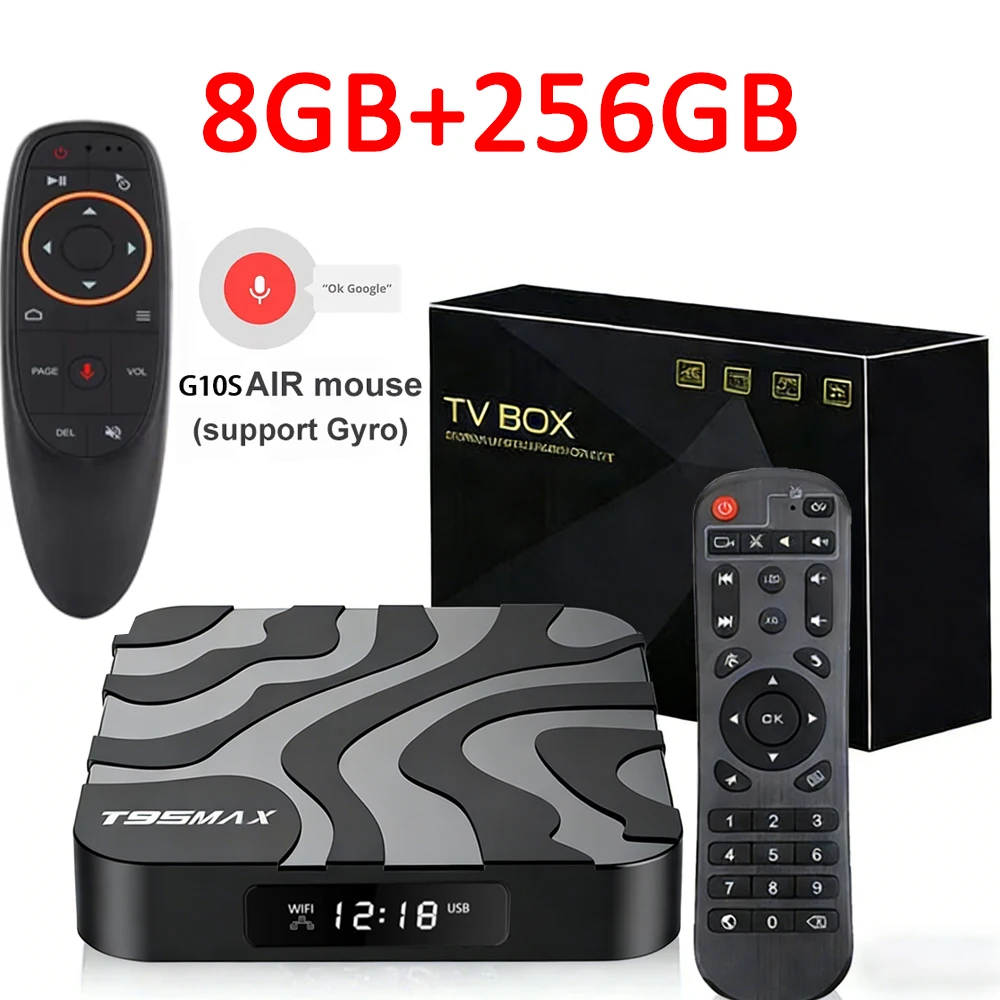 Android 16 T95Max Smart Home Theater TV Box Allwinner H618 Dual Wifi 8GB RAM 256GB ROM BT5.4 Netflix Google 4K 8K HD Set Top Box