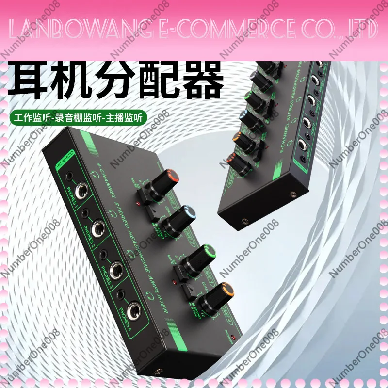 4-Channel Headphone Amplifier Mini Signal Splitter Mono Stereo Switch Mic Instrument Audio Distribution Hub