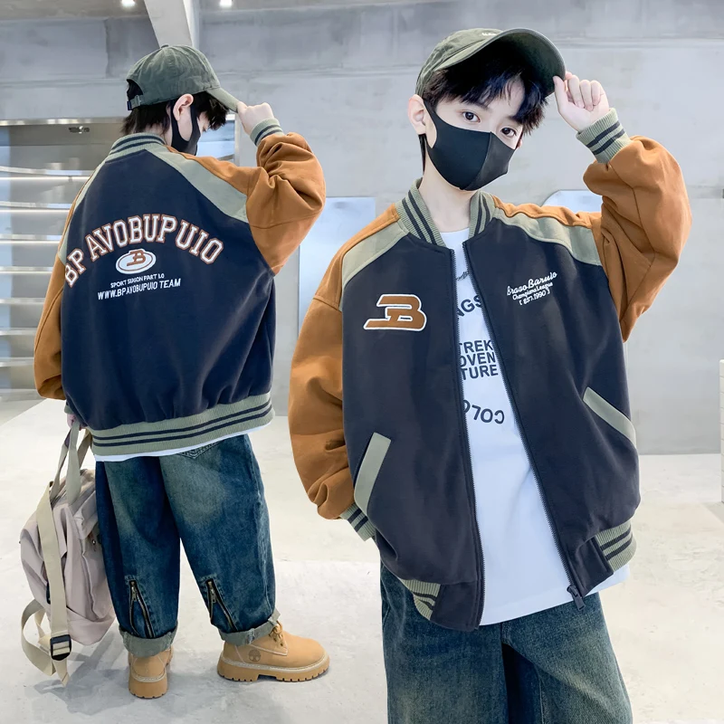 

Korean Children Sports Clothing Baseball Uniform for Boy Sporty Outerwear School Kids Baseball Jacket Coat 5 6 8 9 10 12 13 14 Y