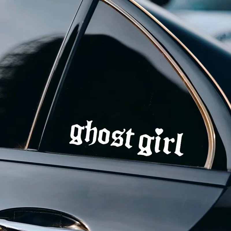 Ghost Girl Gothic Letter Car Sticker, Waterproof Vinyl Decal for Car Body Multiple Colors DIY Decor