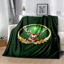 Holy Deer liquor Jaegermeister logo printed blanket Warm Soft and comfortable throw bed linings birthday gift Picnic Camping f2