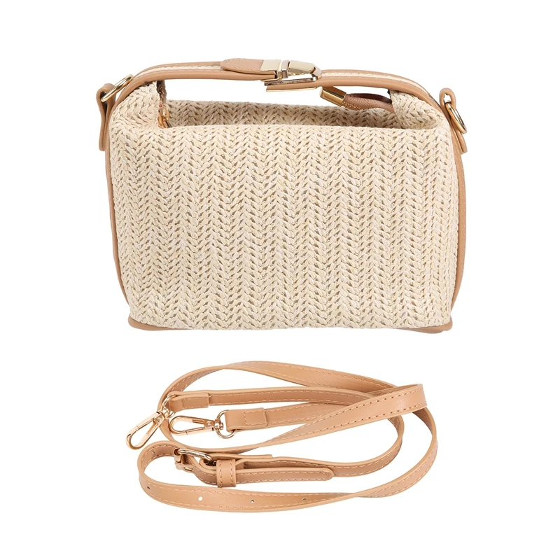 

Women Straw Crossbody Bag For Bohemian Small Knitting Summer Purse And Handbag Vacational Bucket Beach Bags