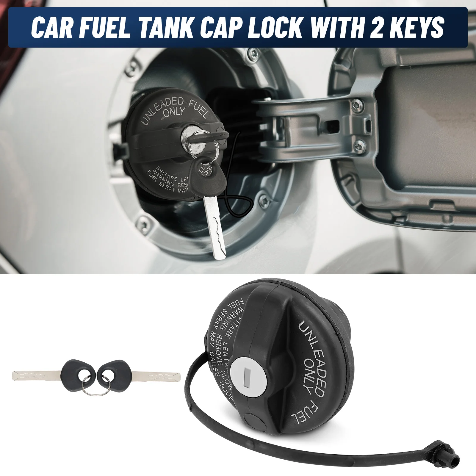 Fechadura da tampa do tanque de combustível do carro com 2 chaves para Fiat 500 Grande Punto Bravo Doblo Ducato Idea Punto 71802520