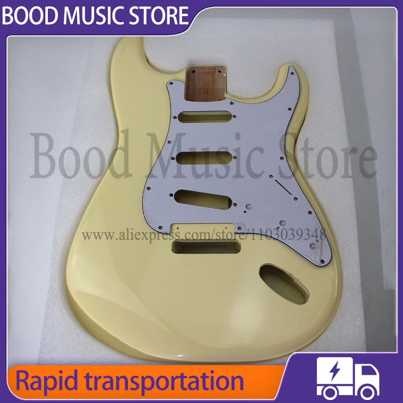 Cream Yellow Strtocr North American Alder Electric Guitar Body Hss/SSS Hole for Fend