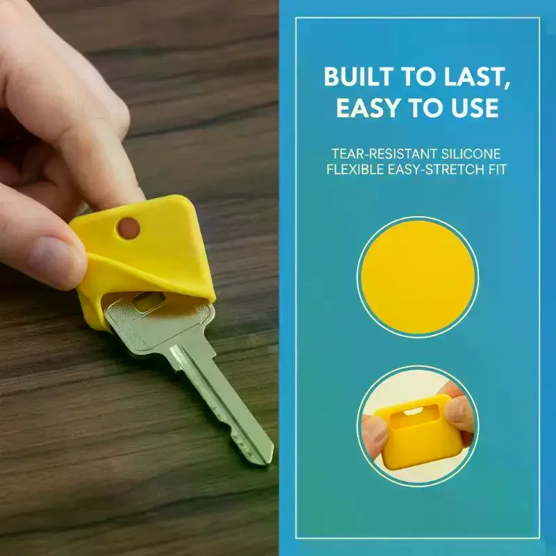 Colorful Silicone Key Covers For Easy ID - Flexible & Durable Identifier Tags Organize Keys