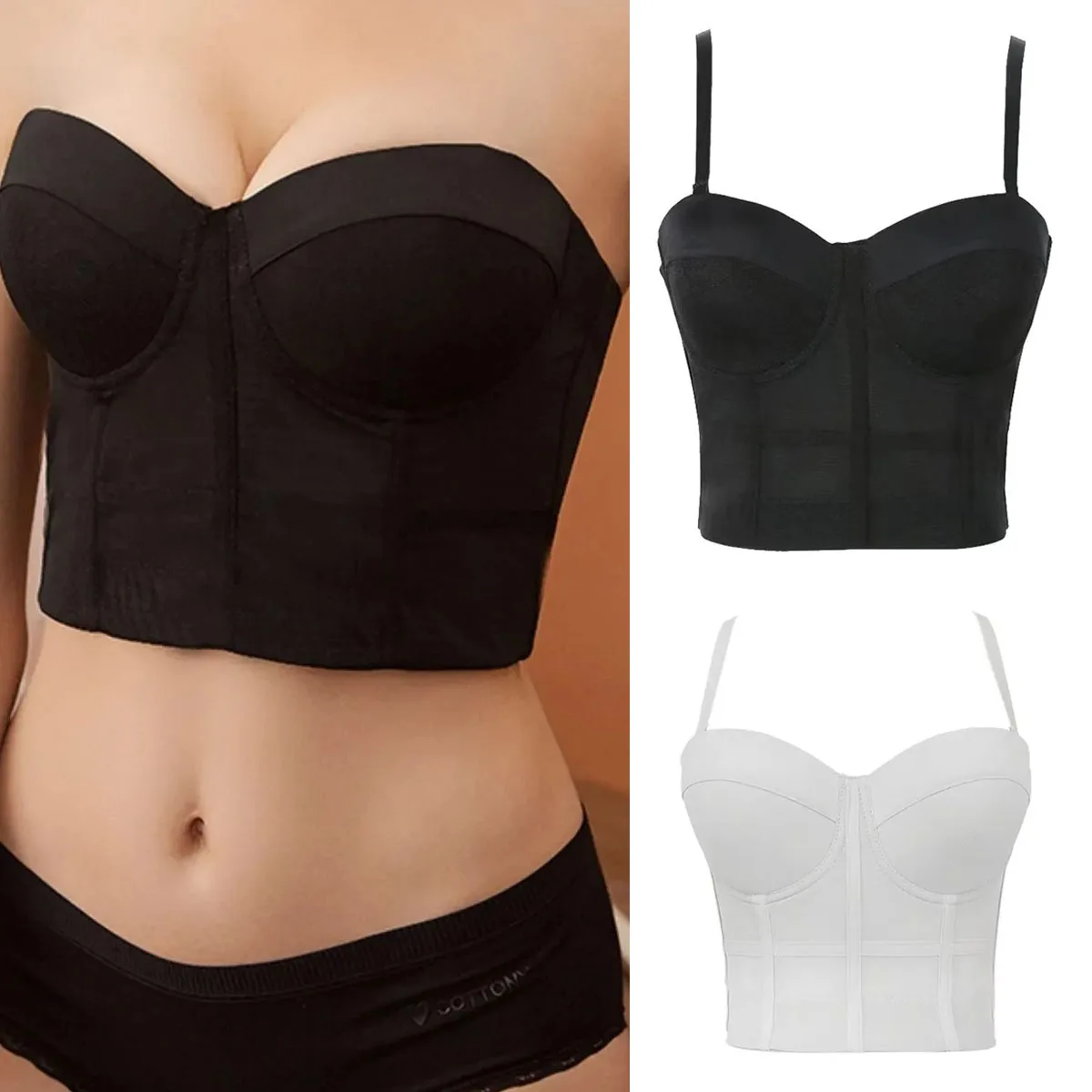 Fashion Mesh Push Up Camisole Women Corset Bustier Bra Night Club Party Undershirt Underwear Bra One-piece Top Vest Cosplay CD