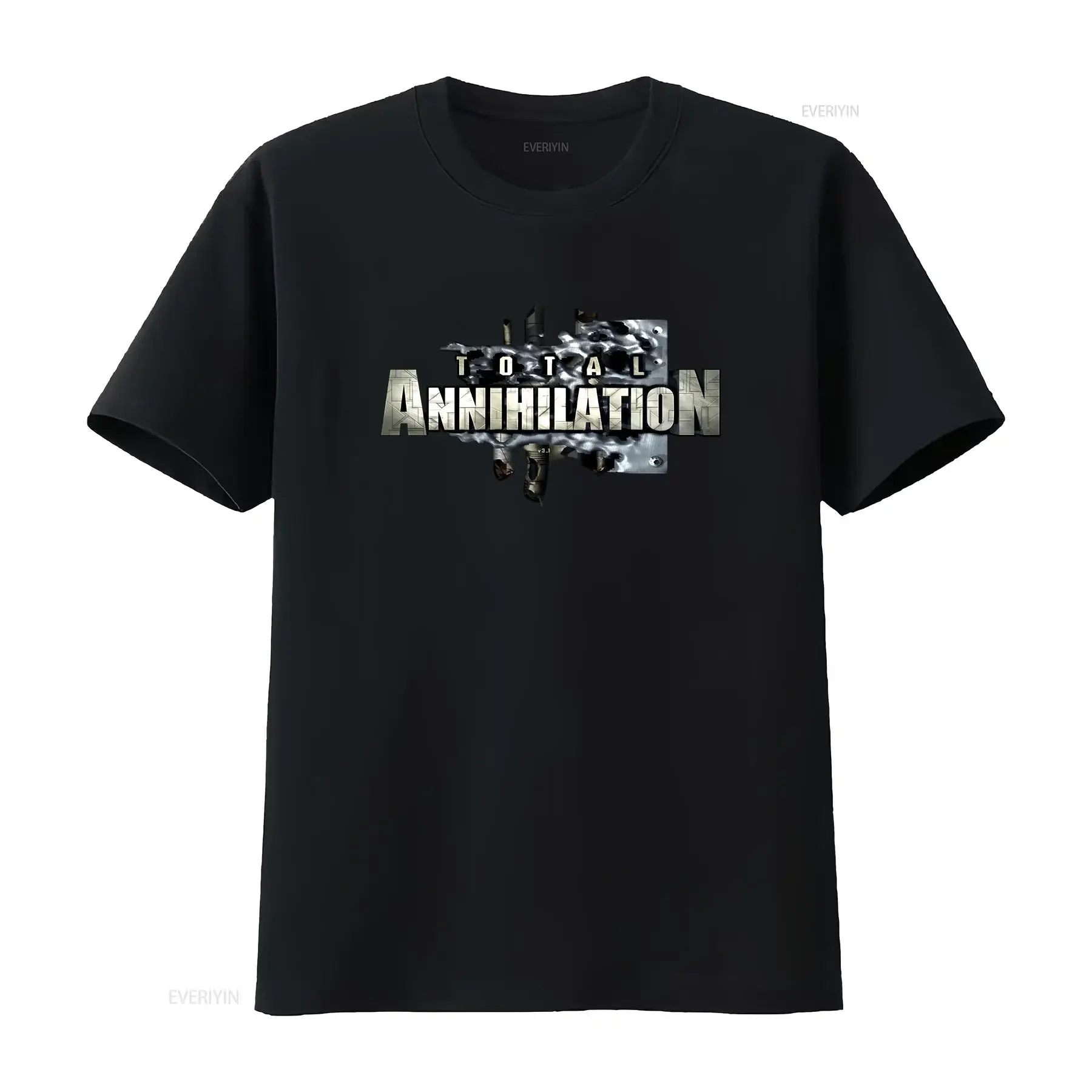 Vintage 1997 Total Annihilation PC Game Promo T Shirt XL Black VTG Cavedog Ent Washed Casual fashion Soft vintage Washed