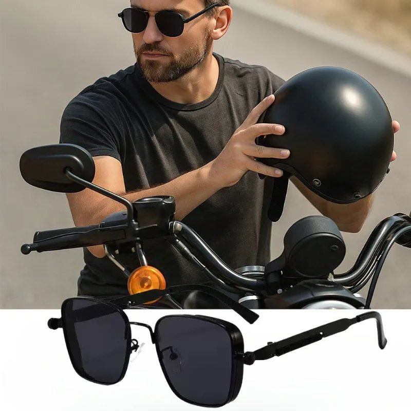 

Солнцезащитные очки мужские ретро очки для вождения пружинные ножки металлическая прямоугольная оправа UV400 защита Спорт на открытом воздухе унисекс модные очки