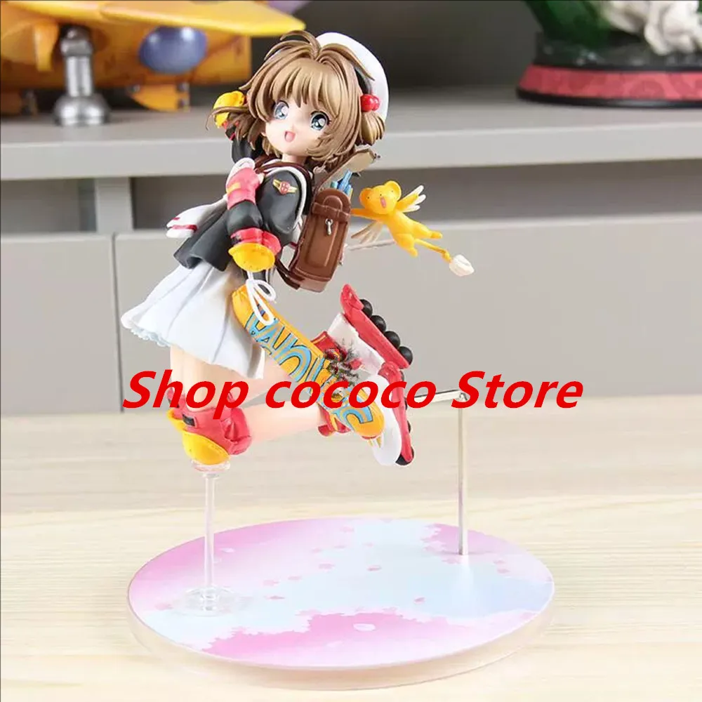 

21cm Card Captor Sakura Kinomoto Sakura Anniversary Anime Girl Figure Model Statue Collection Desktop Decoration Ornament Toys