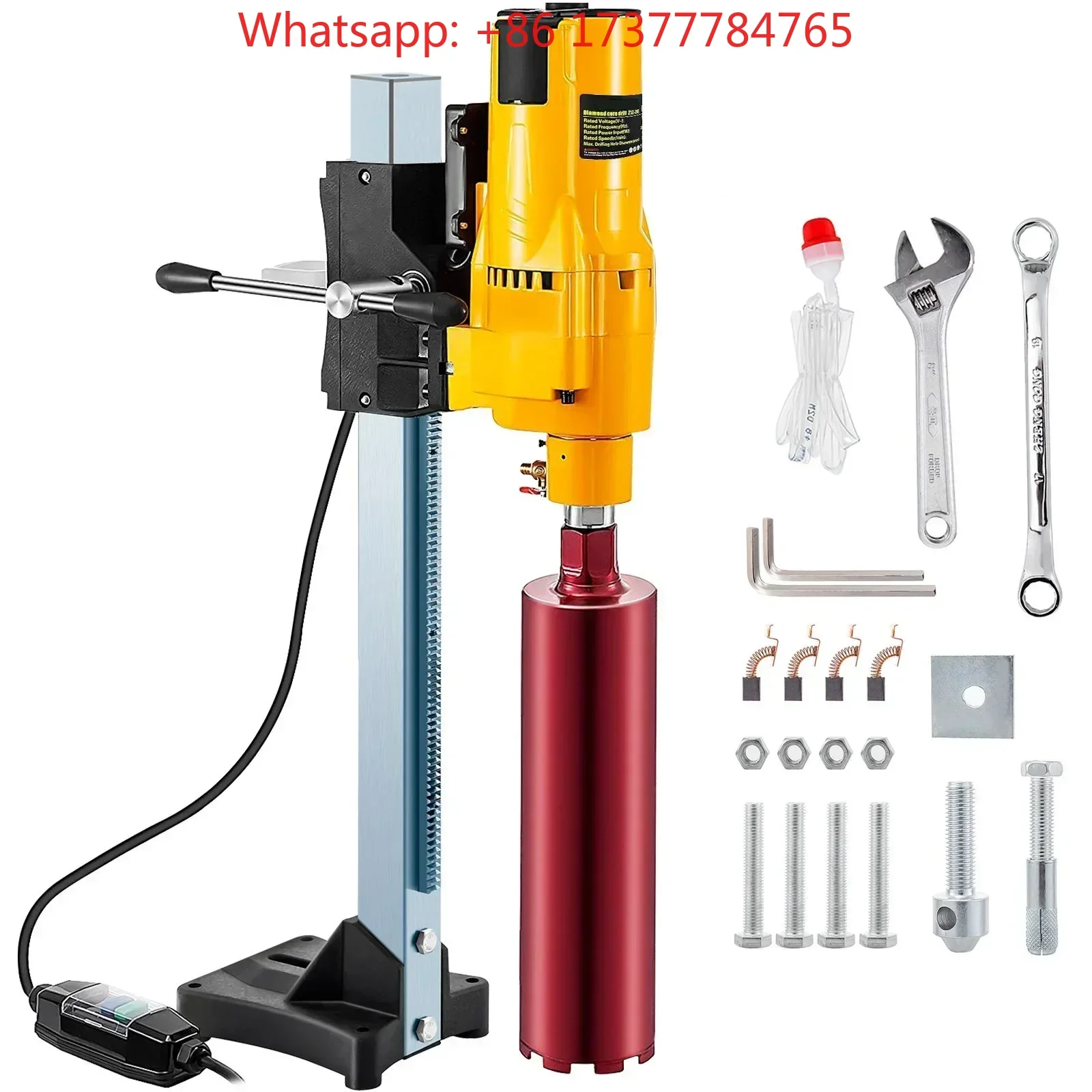 8 Inch/205MM 3980W Diamond Core Drill Rig Concrete Boring Drilling with Stand and Drill Bits