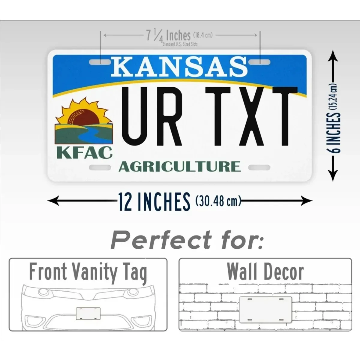 Custom Text Kansas Agriculture Metal Sign Vintage Waterproof Dustproof Home Wall Decor Plaque