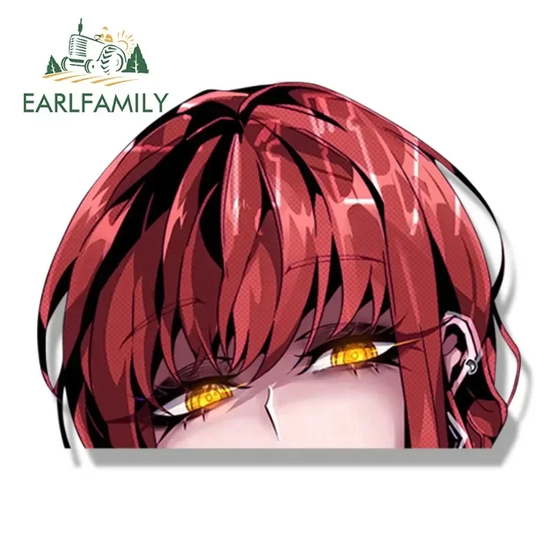 EARLFAMILY Senpai Makima Fanart Car Sticker Anime Waifu Peeker Sketch Decal JDM Gothic Girl Graffiti Slap Stickers