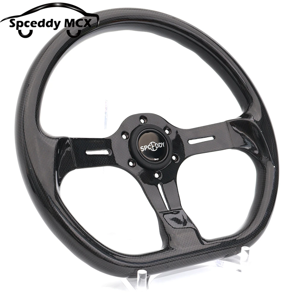 Spceddy 14inch 350mm D Shape Full Carbon Fiber 100% Racing Steering Wheel Ultra Light Steering Wheel For Car Rally Race