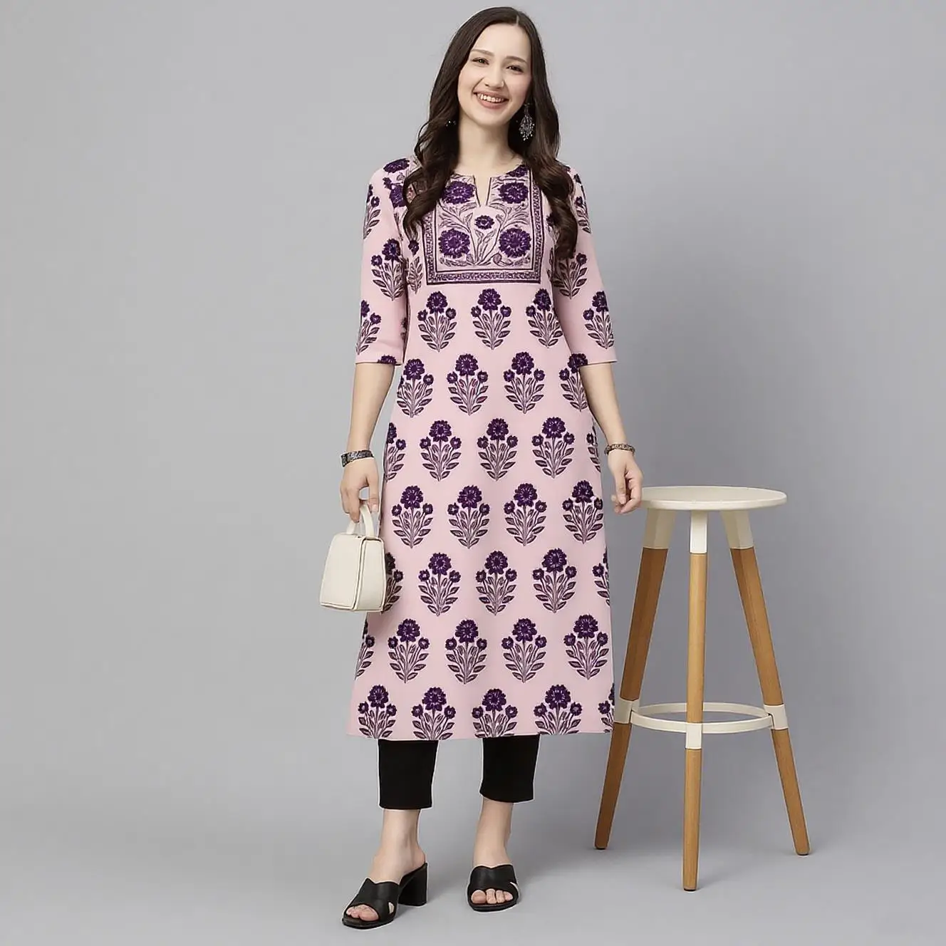 Muslim Kurtta 2026 Women's Casual Fashion Dress National style Straight Tube Casual Ethnic Red Flower Kaftan Moroccan Women